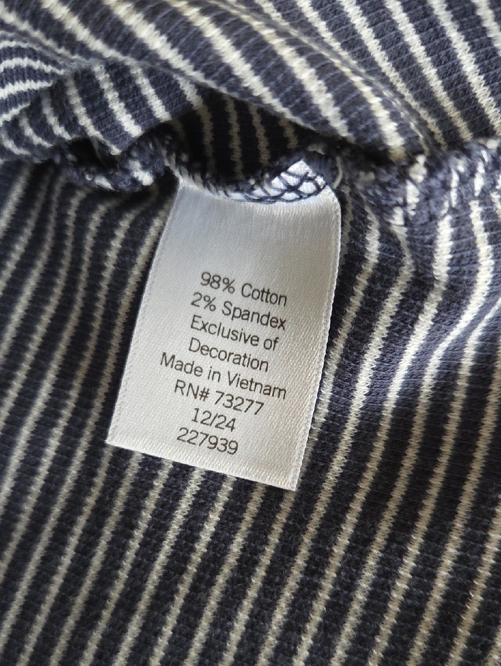 LC Lauren Conrad Navy and White Striped Henley Tank - Picture 6 of 6